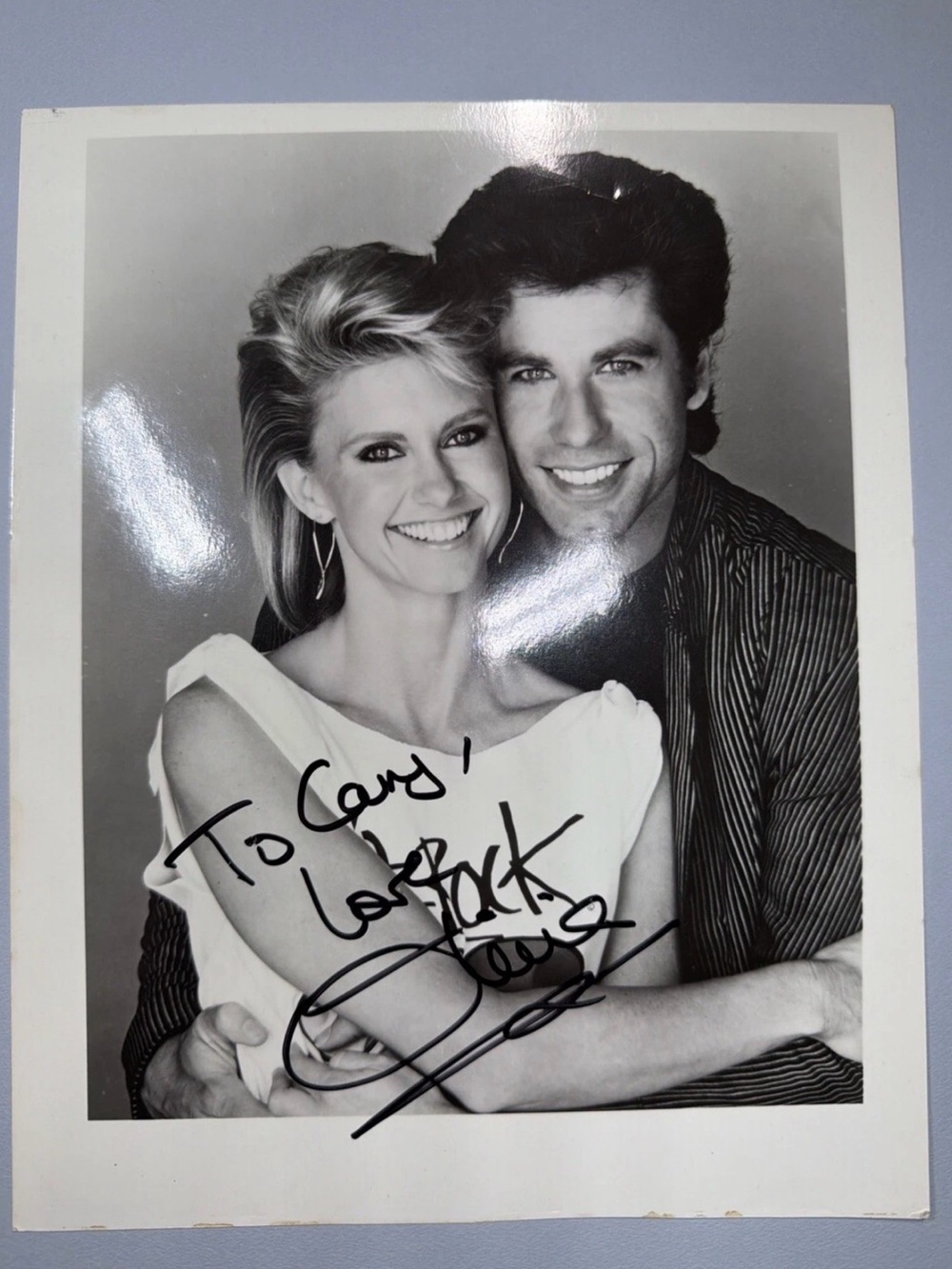 SIGNED OLIVIA NEWTON JOHN Autograph Hand Signed Photo w John Trawolta 8x10”